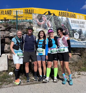 LV-Arbersee Trail: v.l.n.r. Monika Fleißner, Tobias Hanf, Gabi Scheßl, Birgit Graßler-Penzkofer, Lisa Stettmeier