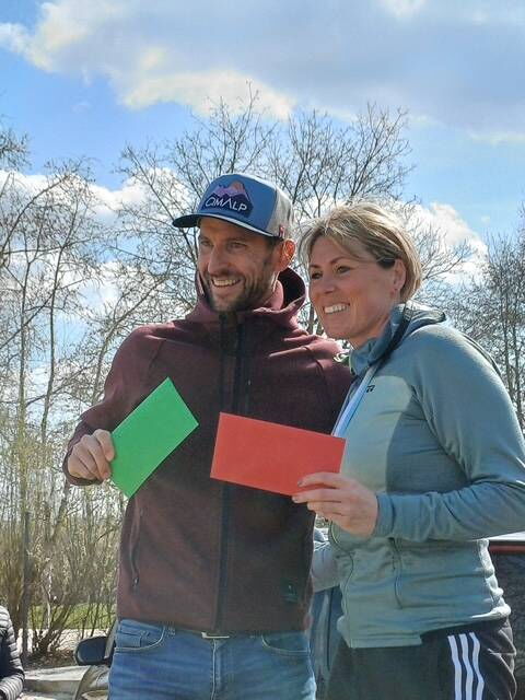 Halbmarathon-Sieger Matthias Ewender und Barbara Drewlo